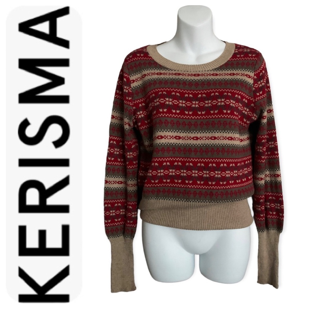 Kerisma Cashmere Blend Fair Isle Sweater size M